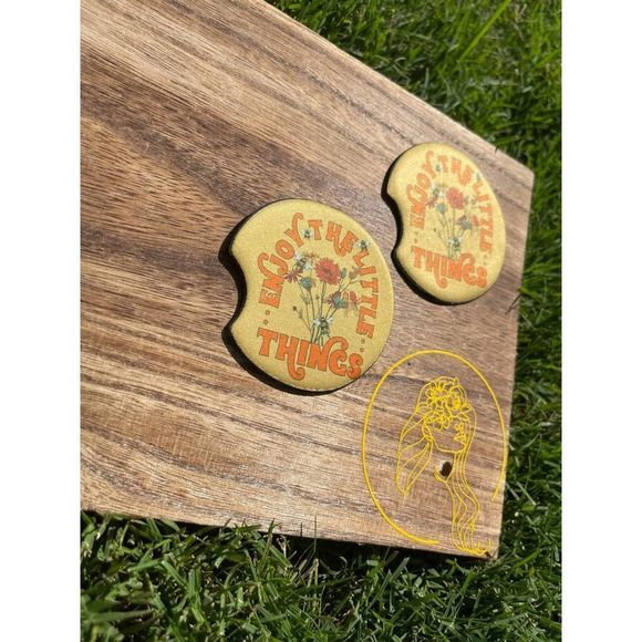 Enjoy The Little Things 2 Pack Handmade Car Coasters - Picture 6 of 10